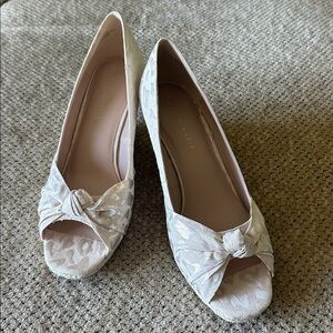 New Kelly & Katie Cream Wedge Sandals